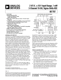 Datasheet AD7707 manufacturer Analog Devices