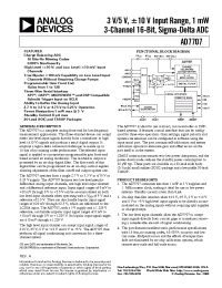 Datasheet AD7707BRU manufacturer Analog Devices