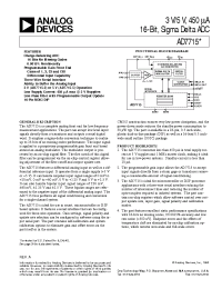 Datasheet AD7715A-3 manufacturer Analog Devices