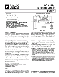 Datasheet AD7715AChips-3 manufacturer Analog Devices