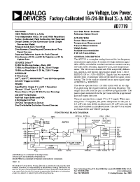 Datasheet AD7719BRU manufacturer Analog Devices