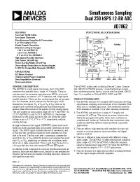 Datasheet AD7862AR-10 manufacturer Analog Devices