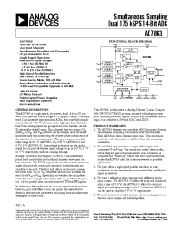 Datasheet AD7863 manufacturer Analog Devices