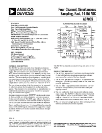 Datasheet AD7865 manufacturer Analog Devices