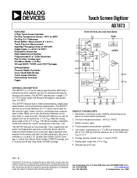 Datasheet AD7873ARU-REEL manufacturer Analog Devices