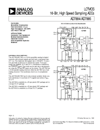 Datasheet AD7885A manufacturer Analog Devices