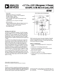 Datasheet AD7887 manufacturer Analog Devices