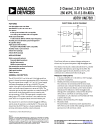 Datasheet AD7911ARM-REEL manufacturer Analog Devices