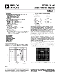 Datasheet AD8001ACHIPS manufacturer Analog Devices