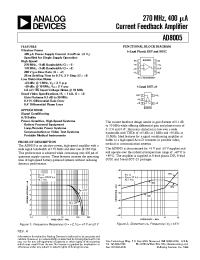 Datasheet AD8005AR-REEL manufacturer Analog Devices