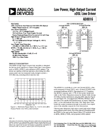 Datasheet AD8016ARP-Reel manufacturer Analog Devices
