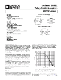 Datasheet AD8039ART-REEL7 manufacturer Analog Devices