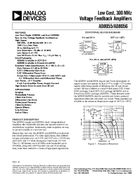 Datasheet AD8056ARM-REEL7 manufacturer Analog Devices
