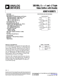 Datasheet AD8074-EVAL manufacturer Analog Devices