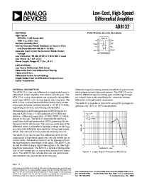 Datasheet AD8132AR-REEL manufacturer Analog Devices