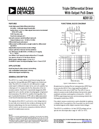 Datasheet AD8133 manufacturer Analog Devices