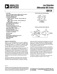 Datasheet AD8138AR-REEL manufacturer Analog Devices