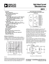 Datasheet AD815AY manufacturer Analog Devices