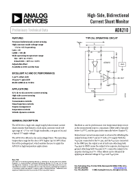 Datasheet AD8210YRZ-REEL7 производства Analog Devices