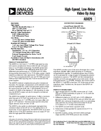 Datasheet AD829JR-REEL7 manufacturer Analog Devices