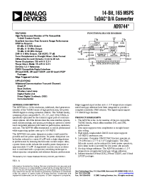 Datasheet AD9744ARU manufacturer Analog Devices