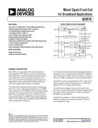 Datasheet AD9878 производства Analog Devices