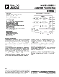 Datasheet AD9884A manufacturer Analog Devices