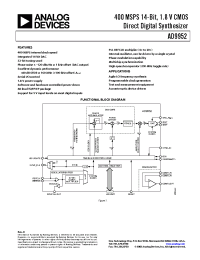 Datasheet AD9952YSV-REEL7 manufacturer Analog Devices