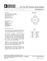 Datasheet ADA4004-4ARZ-RL производства Analog Devices