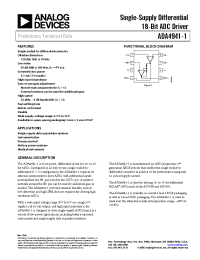 Datasheet ADA4941-1YRZ-R7 производства Analog Devices