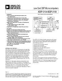 Datasheet ADSP-2109 manufacturer Analog Devices