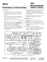 Datasheet ADSP-21161N-KB-100X manufacturer Analog Devices