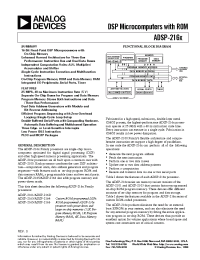 Datasheet ADSP-2161KP-662 manufacturer Analog Devices