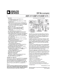 Datasheet ADSP-2171BST-133 manufacturer Analog Devices