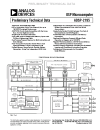 Datasheet ADSP-2195MBST-140X manufacturer Analog Devices