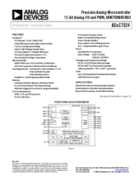 Datasheet ADUC7024BCP62-U1 manufacturer Analog Devices