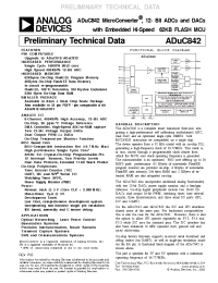 Datasheet ADUC842 manufacturer Analog Devices