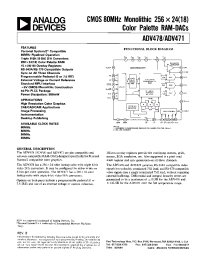 Datasheet ADV471KP80 manufacturer Analog Devices