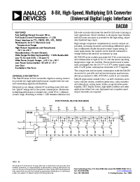 Datasheet DAC08/883 manufacturer Analog Devices