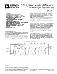 Datasheet DAC08EQ manufacturer Analog Devices