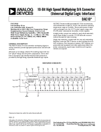 Datasheet DAC10 manufacturer Analog Devices