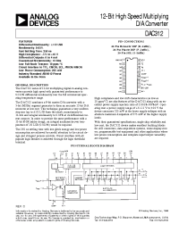 Datasheet DAC312 manufacturer Analog Devices