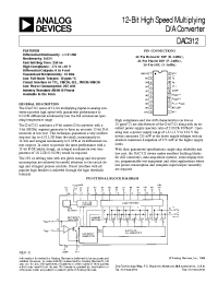 Datasheet DAC312FR производства Analog Devices