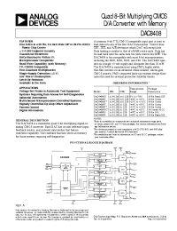 Datasheet DAC8408AT manufacturer Analog Devices