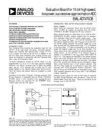 Datasheet EVAL-AD7470CB manufacturer Analog Devices