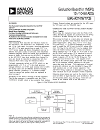 Datasheet EVAL-AD7476 manufacturer Analog Devices