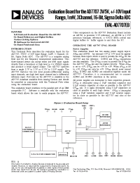 Datasheet EVAL-AD7707EB manufacturer Analog Devices