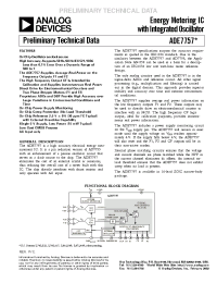 Datasheet EVAL-ADE7757EB manufacturer Analog Devices