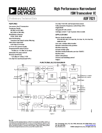 Datasheet EVAL-ADF7021DB manufacturer Analog Devices
