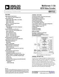 Datasheet EVAL-ADV7322EB manufacturer Analog Devices